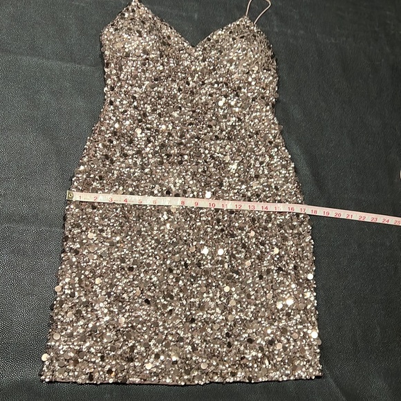 Adrianna Papell Petite Bronze Sequin Evening Dress - Picture 9 of 16